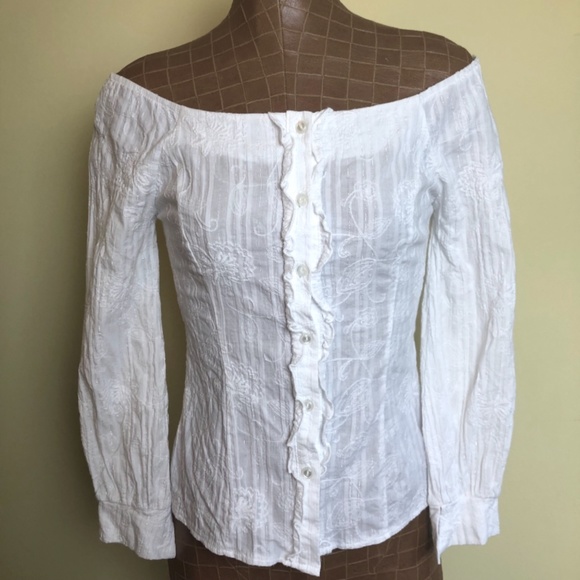 Final Touch Bateau or Shoulder Hugging, Crinkled, Ruffled Top - Picture 3 of 15